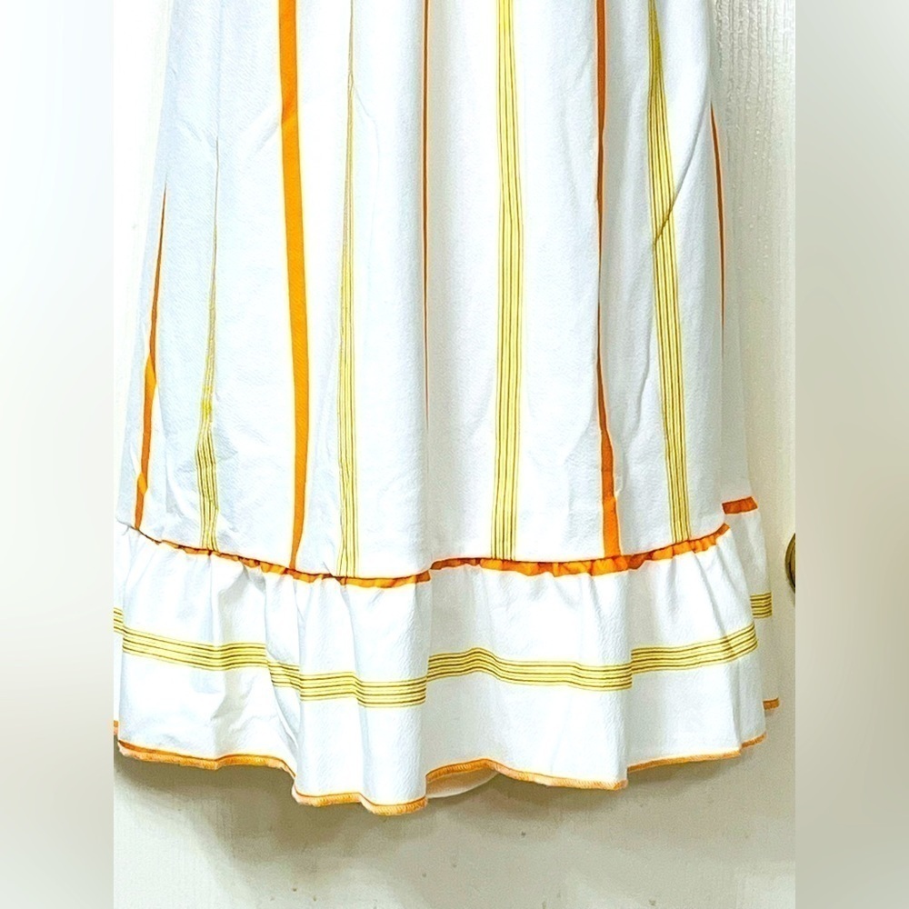 🟢 Unbranded White Sundress with Orange Stripes - Picture 5 of 9